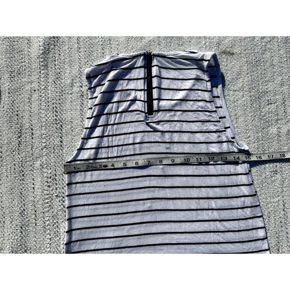 Cotton on Womens XSmall White Tank Top Black Striped Sleeveless Crew neck Zipper - Picture 8 of 8